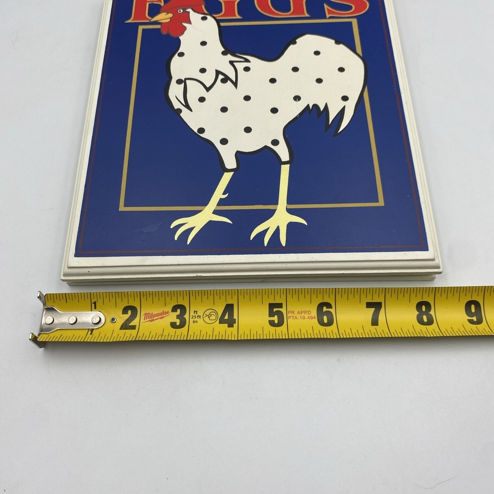 Vintage Pair of Wood Rooster Chicken Farm Eggs Wall Decor Signs‎ Colorful Rustic - Picture 6 of 7